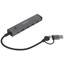 USB-разветвитель DEXP DUH-UHB362B-PLDC [USB 3.2 Gen 1 Type-A х 4, кабель - 20 см, OTG, корпус серебристый]