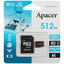 Карта памяти Apacer microSDXC 512 ГБ [AP512GMCSX10U8-R] [A2, UHS Class 3, Video Class 30, запись - 80 Мбайт/сек, чтение - 100 Мбайт/сек]