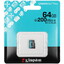 Карта памяти Kingston Canvas Go! Plus microSDXC 64 ГБ [SDCG4/64GBSP] [A2, Class 10, UHS Class 3, Video Class 30, запись - 160 Мбайт/сек, чтение - 200 Мбайт/сек]