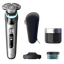 Электробритва Philips Series i9000 Prestige SkinIQ XP9204/30 [серый/черный, роторная, бритье: влажное/сухое, головок - 3, триммер, автоматическая очистка, питание - от аккумулятора]