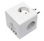 Разветвитель Cablexpert CUBE-4-CU3-W белый [розетки - 4, USB - 4 шт, 16 А, 4000 Вт]