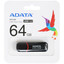 Память USB Flash 64 ГБ ADATA UV150 [AUV150-64G-RBK] [USB 3.2 Gen 1/USB Type-A, монолит с колпачком, пластик]