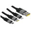 Кабель Baseus Lightning 8-pin, micro USB-B, USB Type-C - USB Type-A черный 1.5 м [форма - круглая, оплетка - нейлоновая, 6 А, 100 Вт, металлический корпус разъемов, 1 шт]