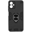Накладка  BoraSCO Anti-Shok Case для Samsung Galaxy A06 черный [металл, ПК, ТПУ, кольцо, подставка, противоударный]