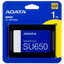 1000 ГБ 2.5" SATA накопитель ADATA Ultimate SU650 [ASU650SS-1TT-R] [SATA, чтение - 520 Мбайт/сек, запись - 450 Мбайт/сек, 3D NAND 4 бит QLC, TBW - 600 ТБ]