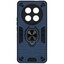 Накладка  BoraSCO Anti-Shok Case для HONOR X9c синий [металл, ПК, ТПУ, кольцо, подставка, противоударный]