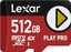 Карта памяти Lexar PLAY PRO microSDXC 512 ГБ [LMSXPS0512G-BNNNG] [Video Class 30, запись - 600 Мбайт/сек, чтение - 900 Мбайт/сек]
