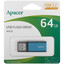 Память USB Flash 64 ГБ Apacer AH25C [AP64GAH25CU-1] [USB 3.2 Gen 1/USB Type-A, монолит с колпачком, металл]