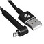 Кабель DEPPA micro USB-B - USB Type-A черный 1 м [форма - круглая, оплетка - текстильная, 2.4 А, L-образный разъем, металлический корпус разъемов, 1 шт]