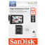 Карта памяти SanDisk High Endurance microSDXC 64 ГБ [SDSQQNR-064G-GN6IA] [Class 10, UHS Class 3, Video Class 30, запись - 40 Мбайт/сек, чтение - 100 Мбайт/сек]
