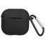 Чехол Borasco  для Apple AirPods 4, Apple AirPods 4 ANC, черный [металл, силикон, застежка - карабин]