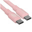 Кабель KEYRON USB Type-C - USB Type-C розовый [форма - круглая, оплетка - силиконовая, 3 А, 1 шт]