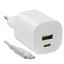Сетевое зарядное устройство Borofone BA104A белый [мощность - 20 Вт, 3 А, до 12 В, USB Type-C, PD, QC 3.0]
