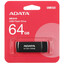 Память USB Flash 64 ГБ A-Data UC310 [UC310-64G-RBK] [USB 3.2 Gen 1/USB Type-A, до 100 Мбайт/сек, поворотный (флип), пластик]