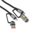Кабель ACEFAST USB Type-C - USB Type-A, USB Type-C серый 1.2 м [форма - круглая, оплетка - нейлоновая, 3 А, 60 Вт, металлический корпус разъемов, 1 шт]
