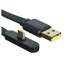 Кабель Baseus USB Type-C - USB Type-A черный [форма - плоская, оплетка - нейлоновая, 5 А, 100 Вт, L-образный разъем, 1 шт]