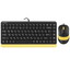 Клавиатура+мышь  проводная  A4Tech Fstyler F1110 желтый [мембранная, клавиш - 86 шт, USB, кнопок мыши - 4 шт, оптическая светодиодная, USB, Fn]