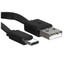 Кабель Aceline USB Type-C - USB Type-A черный [USB 2.0, форма - плоская, оплетка - ПВХ, 2 А, 1 шт]