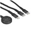 Кабель Hoco Lightning 8-pin, USB Type-C - USB Type-C черный [форма - круглая, оплетка - нейлоновая, 2.4 А, металлический корпус разъемов, 1 шт]