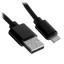 Кабель DEXP Lightning 8-pin - USB Type-A черный [USB 2.0, форма - круглая, оплетка - стальная, 3 А, металлический корпус разъемов, 1 шт]
