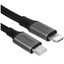 Кабель Ugreen Lightning 8-pin - USB Type-C черный [USB 2.0, форма - круглая, оплетка - нейлоновая, 3 А, 20 Вт, металлический корпус разъемов, 1 шт]