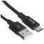 Кабель Hoco micro USB-B - USB Type-A черный [USB 2.0, форма - круглая, оплетка - TPE, 2 А, 10 Вт, металлический корпус разъемов, 1 шт]