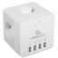 Сетевой фильтр Cablexpert CUBE-4-U4-W белый [розетки - 4, USB - 4 шт, 16 А, 4000 Вт]