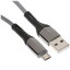 Кабель KEYRON micro USB-B - USB Type-A серый 1.5 м [форма - круглая, оплетка - нейлоновая, 3 А, металлический корпус разъемов, 1 шт]