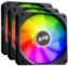 Комплект реверсных вентиляторов ADATA XPG VENTO R 120 ARGB PWM [VENTOR120ARGBPWM3C-BKCWW] черный [120 x 120 мм, 4 pin Male / 4 pin Female, 300 об/мин - 1600 об/мин,  - 32 дБ, в комплекте - 3]