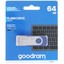 Память USB Flash 64 ГБ Goodram UTS2 [UTS2-0640NBR11] [USB 2.0/USB Type-A, до 20 Мбайт/сек, поворотный (флип), металл, пластик]