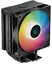 Кулер для процессора DEEPCOOL AG400 DIGITAL BK ARGB [R-AG400-BKADMN-G-1] черный [вентилятор - 120 x 120 мм, до 2100 об/мин, основание - алюминий/медь, теплотрубки - 4 x 6 мм, 31.6 дБ, 4 pin, 220 Вт, подсветка - ARGB]