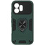 Накладка  BoraSCO Anti-Shok Case для HONOR 600 зеленый [металл, ПК, ТПУ, кольцо, подставка, противоударный]