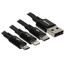 Кабель Baseus Lightning 8-pin, micro USB, USB Type-C - USB Type-A черный 1.2 м [форма - плоская, оплетка - TPE, 3.5 А, металлический корпус разъемов, 1 шт]