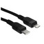 Кабель Hoco Lightning 8-pin - USB Type-C черный [форма - круглая, оплетка - силиконовая, 3 А, 27 Вт, металлический корпус разъемов, 1 шт]