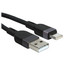 Кабель Hoco USB Type-C - USB Type-A черный [USB 2.0, форма - круглая, оплетка - силиконовая, 3 А, 15 Вт, металлический корпус разъемов, 1 шт]