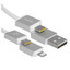 Кабель Baseus Lightning 8-pin, USB Type-C - USB Type-A, USB Type-C белый [форма - круглая, оплетка - нейлоновая, 5 А, 60 Вт, металлический корпус разъемов, 1 шт]
