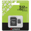 Карта памяти Kingston microSDXC 512 ГБ [SDCS3/512GB] [A1, UHS Class 3, Video Class 30, чтение - 150 Мбайт/сек]