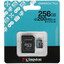 Карта памяти Kingston Canvas Go! Plus microSDXC 256 ГБ [SDCG4/256GB] [A2, Class 10, UHS Class 3, Video Class 30, запись - 160 Мбайт/сек, чтение - 200 Мбайт/сек]