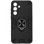 Накладка  BoraSCO Anti-Shok Case для Samsung Galaxy S25 FE черный [металл, ПК, ТПУ, кольцо, подставка, противоударный]