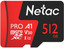 Карта памяти Netac P 500 Extreme Pro microSDXC 512 ГБ [NT02P500PRO-512G-R] [A1, Class 10, UHS Class 1, Video Class 30, запись - 90 Мбайт/сек, чтение - 100 Мбайт/сек]