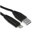 Кабель DEXP Lightning 8-pin - USB Type-A черный [USB 2.0, форма - круглая, оплетка - экокожа, 2 А, металлический корпус разъемов, 1 шт]