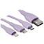 Кабель Baseus Lightning 8-pin, micro USB-B, USB Type-C - USB Type-A фиолетовый 1.3 м [форма - круглая, оплетка - TPE, 3.5 А, 1 шт]