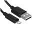 Кабель Hoco Lightning 8-pin - USB Type-A черный [USB 2.0, форма - круглая, оплетка - ПВХ, 2.4 А, 1 шт]