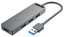 USB-разветвитель Vention CHLHF [micro USB 2.0 Type-B х 1, USB 3.2 Gen 1 Type-A х 4, кабель - 100 см, корпус серый]