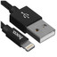 Кабель Hoco Lightning 8-pin - USB Type-A черный [USB 2.0, форма - круглая, оплетка - нейлоновая, 2.4 А, 12 Вт, металлический корпус разъемов, 1 шт]