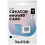 Карта памяти Sandisk Creator microSDXC 128 ГБ [SDSQXAA-128G-IN6MS] [A2, UHS Class 3, Video Class 30, запись - 90 Мбайт/сек, чтение - 190 Мбайт/сек]