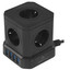 Сетевой фильтр Cablexpert TWR-5-U4-B-3 черный [розетки - 5, USB - 4 шт, 10 А, 2500 Вт, кабель - 3 м]