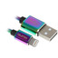 Кабель QUMO Lightning 8-pin - USB Type-A разноцветный [USB 2.0, форма - круглая, оплетка - стальная, 2.4 А, 12 Вт, металлический корпус разъемов, 1 шт]