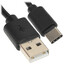 Кабель FinePower USB Type-C - USB Type-A черный 1 м [форма - круглая, оплетка - ПВХ, 2.1 А, 1 шт]