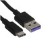 Кабель Aceline USB Type-C - USB Type-A черный [USB 2.0, форма - круглая, оплетка - ПВХ, 5 А, 1 шт]